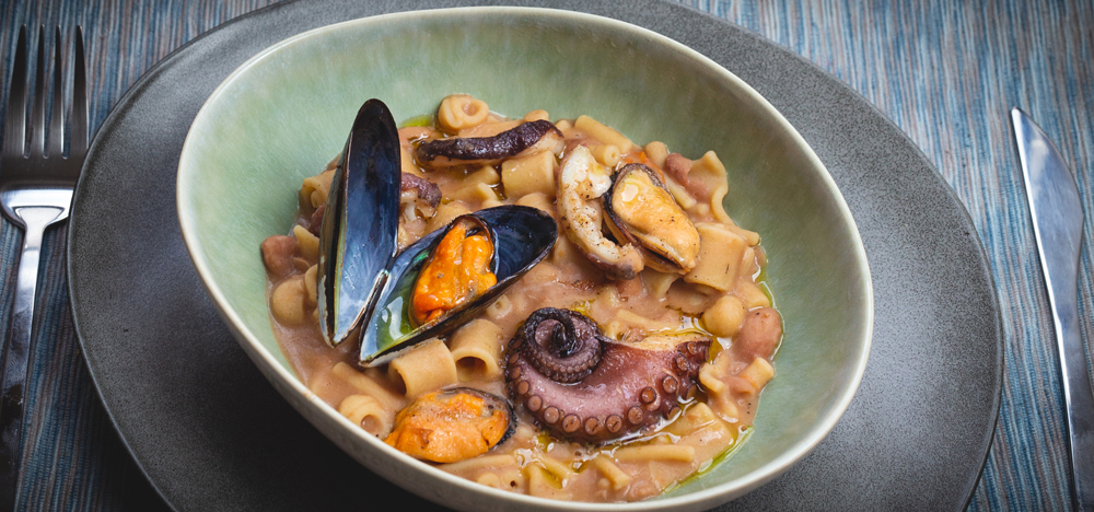 pasta fagioli cozze e polpo